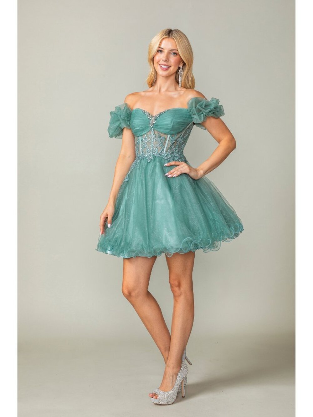 NEW SAGE Evening Gown Floor Length Formal Elegant Stunning 3379